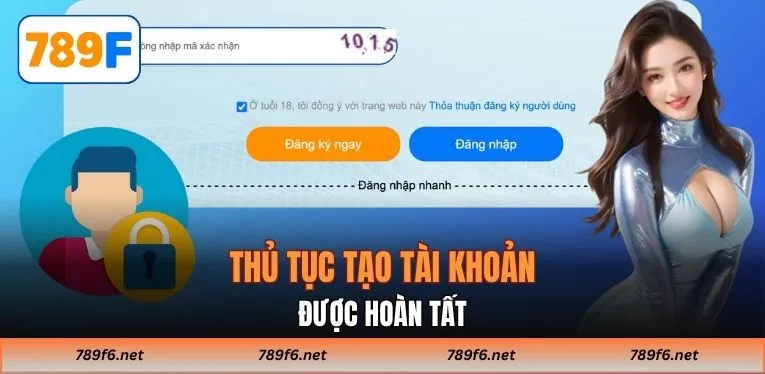 Thủ tục tạo tài khoản được hoàn tất
